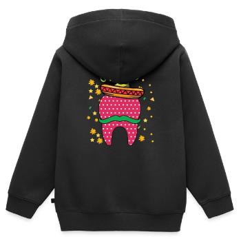 Cinco De Mayo Zahn Sombrero Mexikanischer Zahnarzt - Kinder Premium Organic Zip Hoodie - Schwarz - Hinten - AI Model Kid Male (0cm)