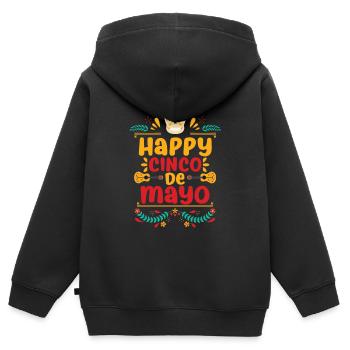 Joyeux Cinco De Mayo Fiesta mexicaine - Sweat Premium à capuche zippé enfant bio - noir - Dos - AI Model Kid Male (0cm)