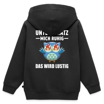 Sarkasmus Eulen Motiv Spruch Ironie Statement - Kinder Premium Organic Zip Hoodie - Schwarz - Hinten - AI Model Kid Male (0cm)