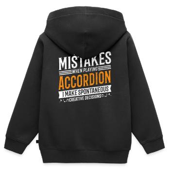 Akkordeon Kreativer Akkordeonspieler - Kinder Premium Organic Zip Hoodie - Schwarz - Hinten - AI Model Kid Male (0cm)