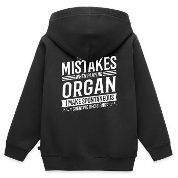 Joueur d’orgue Instrument de musique Organiste de musique - Sweat Premium à capuche zippé enfant bio - noir - Dos - AI Model Kid Male (0cm)