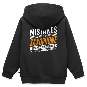Saxophonist Musikliebhaber Kreativer Saxophonist - Kinder Premium Organic Zip Hoodie - Schwarz - Hinten - AI Model Kid Male (0cm)