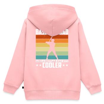 Baseball Vater Retro Männer Baseball Vater - Kinder Premium Organic Zip Hoodie - Rosa - Hinten - AI Model Kid Female (0cm)