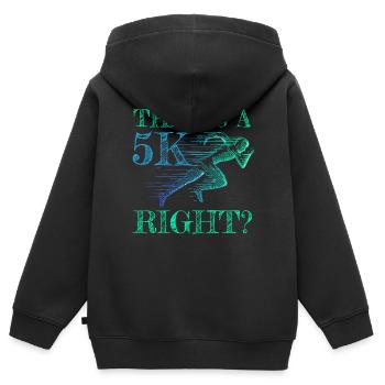 5K Run Road Run 5 km Parkrun - Sweat Premium à capuche zippé enfant bio - noir - Dos - AI Model Kid Male (0cm)