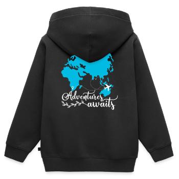 Reisen Abenteuer Reisende Flugzeuge Reisen - Kinder Premium Organic Zip Hoodie - Schwarz - Hinten - AI Model Kid Male (0cm)