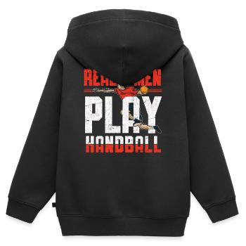 Männer Handballspieler Sportler - Kinder Premium Organic Zip Hoodie - Schwarz - Hinten - AI Model Kid Male (0cm)