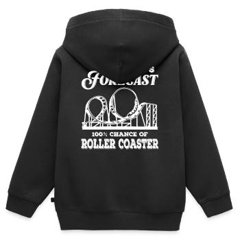 Prévisions d’aujourd’hui 100 chance de montagnes russes - Sweat Premium à capuche zippé enfant bio - noir - Dos - AI Model Kid Male (0cm)