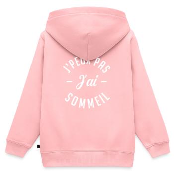 Je peux pas J'ai Sommeil. - Sweat Premium à capuche zippé enfant bio - rose - Dos - AI Model Kid Female (0cm)