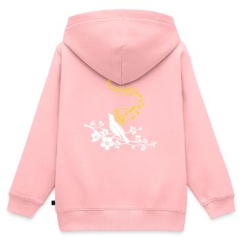 Musiknoten Niedlicher singender Vogel - Kinder Premium Organic Zip Hoodie - Rosa - Hinten - AI Model Kid Female (0cm)