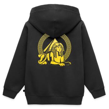 Pyramides égyptiennes Histoire Egypte Sphinx - Sweat Premium à capuche zippé enfant bio - noir - Dos - AI Model Kid Male (0cm)