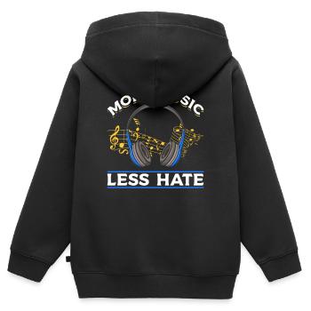 Love Headphones Musique Femmes Musiciennes - Sweat Premium à capuche zippé enfant bio - noir - Dos - AI Model Kid Male (0cm)