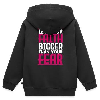 let your faith bigger than your fear. - Sweat Premium à capuche zippé enfant bio - noir - Dos - AI Model Kid Male (0cm)