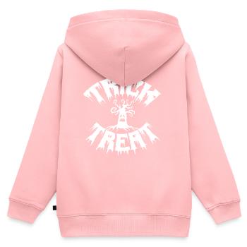 trick treat, Halloween. - Sweat Premium à capuche zippé enfant bio - rose - Dos - AI Model Kid Female (0cm)