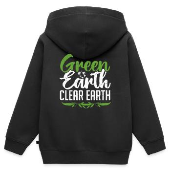 Journée mondiale de la Terre - Jour de la Terre - Sweat Premium à capuche zippé enfant bio - noir - Dos - AI Model Kid Male (0cm)