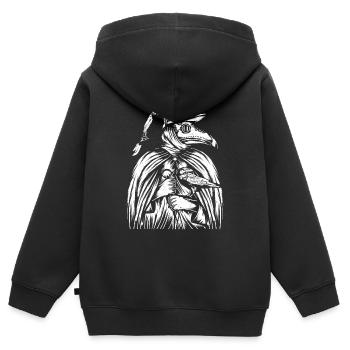 Rabe Okkulter Mittelalterlicher Pestarzt - Kinder Premium Organic Zip Hoodie - Schwarz - Hinten - AI Model Kid Male (0cm)