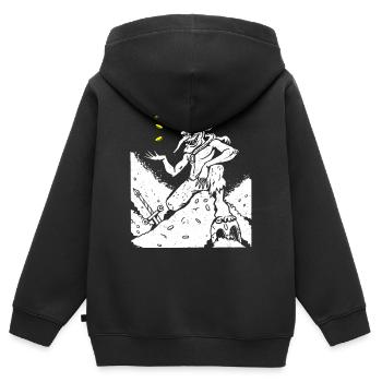 Créature gobelin médiévale - Sweat Premium à capuche zippé enfant bio - noir - Dos - AI Model Kid Male (0cm)