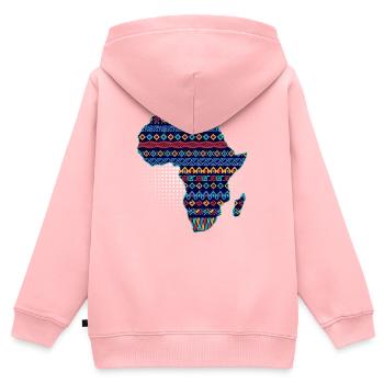 Africa Map Silhouette Black Afro Pride - Kids Premium Organic Zip-up Hoodie - rose - Back - AI Model Kid Female (0cm)