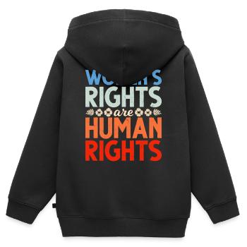 Les droits humains des femmes renforcés en faveur du choix - Sweat Premium à capuche zippé enfant bio - noir - Dos - AI Model Kid Male (0cm)