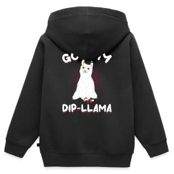Abschluss Llama Diplom Absolvent - Kinder Premium Organic Zip Hoodie - Schwarz - Hinten - AI Model Kid Male (0cm)