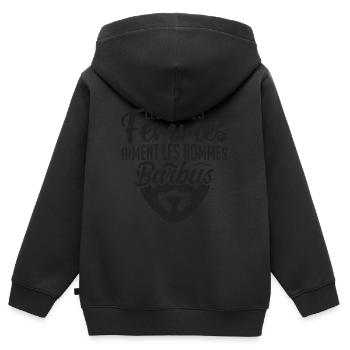 Echte Frauen lieben bärtige Männer - Kinder Premium Organic Zip Hoodie - Schwarz - Hinten - AI Model Kid Male (0cm)