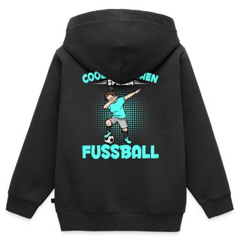 Dabbing Fußballspieler Mädchen Fußballer - Kinder Premium Organic Zip Hoodie - Schwarz - Hinten - AI Model Kid Male (0cm)