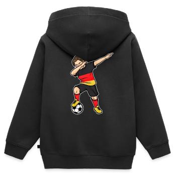 Dabbing Fußballer Mädchen Fußball Deutschland Trik - Kinder Premium Organic Zip Hoodie - Schwarz - Hinten - AI Model Kid Male (0cm)