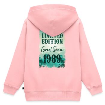 Einzigartig seit 1989 - Kinder Premium Organic Zip Hoodie - Rosa - Hinten - AI Model Kid Female (0cm)