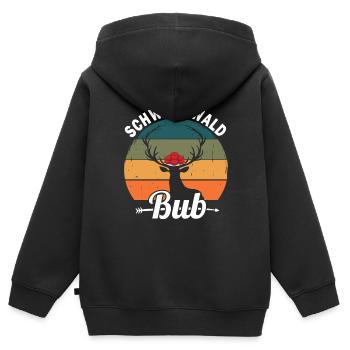 schwarzwaldbub Schwarzwald Bollenhut - Kinder Premium Organic Zip Hoodie - Schwarz - Hinten - AI Model Kid Male (0cm)
