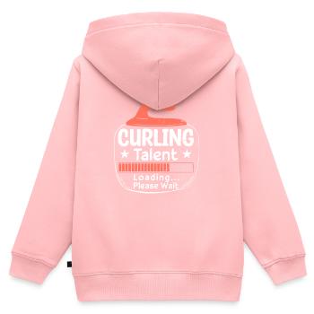 Curling Talent Loading - Kinder Premium Organic Zip Hoodie - Rosa - Hinten - AI Model Kid Female (0cm)