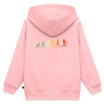 Baseball Evolution Baseball Spieler Geschenk - Kinder Premium Organic Zip Hoodie - Rosa - Hinten - AI Model Kid Female (0cm)