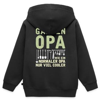 Lustiger Gärtner Spruch Garten Opa - Kinder Premium Organic Zip Hoodie - Schwarz - Hinten - AI Model Kid Male (0cm)
