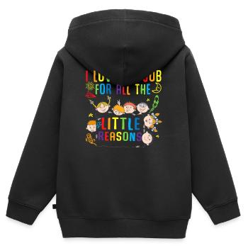 Enseignants de maternelle Femmes Cours scolaires - Sweat Premium à capuche zippé enfant bio - noir - Dos - AI Model Kid Male (0cm)