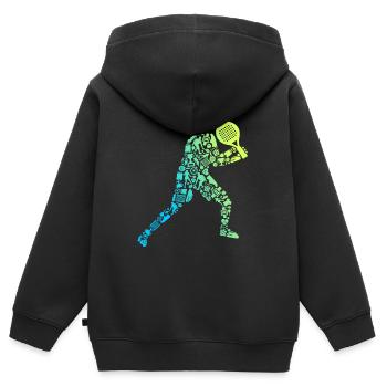 Padel player Padel tennis player Padel - Kids Premium Organic Zip-up Hoodie - black - Back - AI Model Kid Male (0cm)