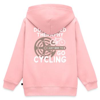 Bike Riding Cyclist Outdoor - Kinder Premium Organic Zip Hoodie - Rosa - Hinten - AI Model Kid Female (0cm)