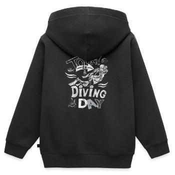 Heute ist ein Tauchtag Day Kreide Geschenk - Kinder Premium Organic Zip Hoodie - Schwarz - Hinten - AI Model Kid Male (0cm)