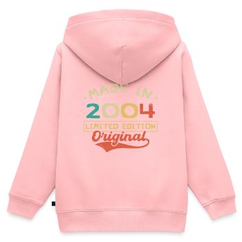 Made in 2004 | Limited Edition 2004 | Original - Sweat Premium à capuche zippé enfant bio - rose - Dos - AI Model Kid Female (0cm)