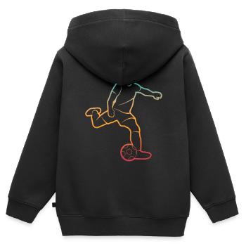 Fußballer Silhouette Fußballtrainer Fußballspieler - Kinder Premium Organic Zip Hoodie - Schwarz - Hinten - AI Model Kid Male (0cm)