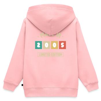 Jahrgang 2005 Jahrgang 2005 Geburtstagsgeschenk - Kinder Premium Organic Zip Hoodie - Rosa - Hinten - AI Model Kid Female (0cm)