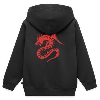 Chinesischer Drache - Kinder Premium Organic Zip Hoodie - Schwarz - Hinten - AI Model Kid Male (0cm)