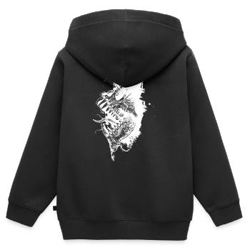 Art - Sweat Premium à capuche zippé enfant bio - noir - Dos - AI Model Kid Male (0cm)