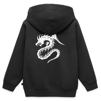 Chinesischer Drache - Kinder Premium Organic Zip Hoodie - Schwarz - Hinten - AI Model Kid Male (0cm)