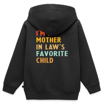 Ich bin das Lieblingskind meiner Schwiegermutter - Kinder Premium Organic Zip Hoodie - Schwarz - Hinten - AI Model Kid Male (0cm)