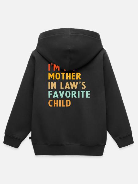 Je suis l'enfant préféré de ma belle-mère - Premium børne zip-hættetrøje økologisk - sort