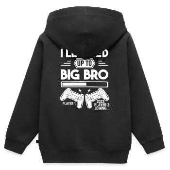 Video Gamer Gaming - Ich bin zu Big Bro aufgestiegen - Kinder Premium Organic Zip Hoodie - Schwarz - Hinten - AI Model Kid Male (0cm)