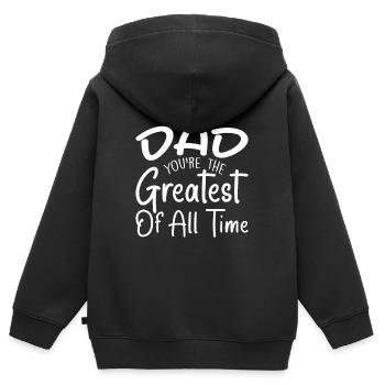 Bester Papa der Welt | Bestes Papa-Geschenk Papa - Kinder Premium Organic Zip Hoodie - Schwarz - Hinten - AI Model Kid Male (0cm)