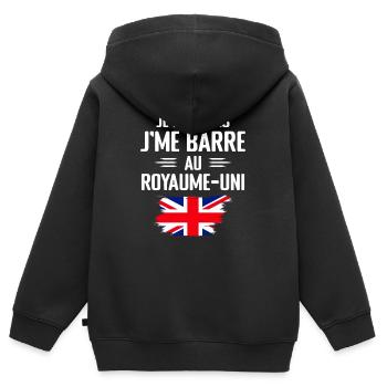 Ich kann nicht in den britischen Ferien bar sein - Kinder Premium Organic Zip Hoodie - Schwarz - Hinten - AI Model Kid Male (0cm)