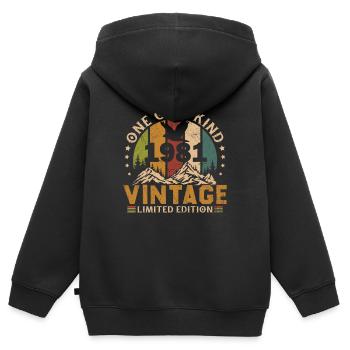 Jahrgang Jahrgang 1981 Geburtstagsgeschenk - Kinder Premium Organic Zip Hoodie - Schwarz - Hinten - AI Model Kid Male (0cm)