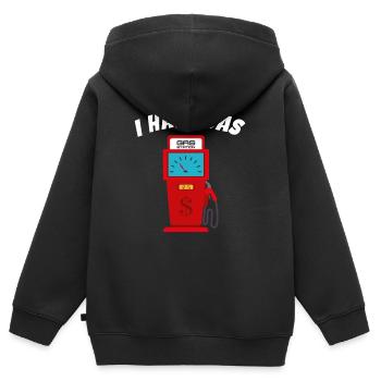 Ich habe Benzin - Lustige Zapfsäule - Kinder Premium Organic Zip Hoodie - Schwarz - Hinten - AI Model Kid Male (0cm)