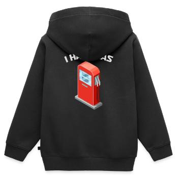Ich habe Benzin - Lustige Zapfsäule - Kinder Premium Organic Zip Hoodie - Schwarz - Hinten - AI Model Kid Male (0cm)