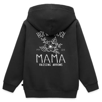 Mama zu Hause unterrichten - Kinder Premium Organic Zip Hoodie - Schwarz - Hinten - AI Model Kid Male (0cm)